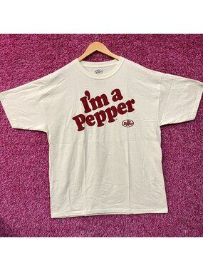 Tee Luv Dr Pepper "I'm a Pepper" Cream Graphic T-Shirt XL